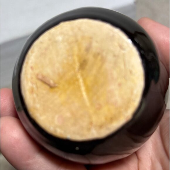 Canadian Pottery Bud Vase Slant Cut Bulb 6.5" Light Teal Black Drip Glaze MCM - Picture 8 of 8